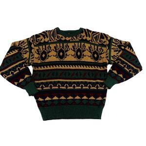 Barnaby Vintage Geometric Grandpa Cosby Knit Y2K 90s Crew Neck Sweater XL